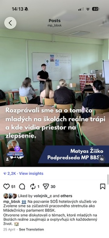 Diskusia so žiakmi o potrebách mladých v Zvolene